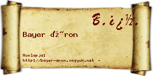 Bayer Áron névjegykártya